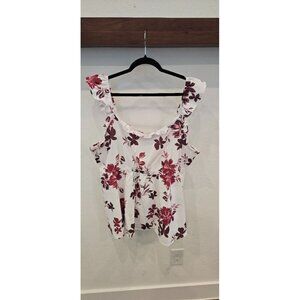 Bloomchic Floral Ruffle Sleeve Empire Waist Blouse Top Womens Size 18-20